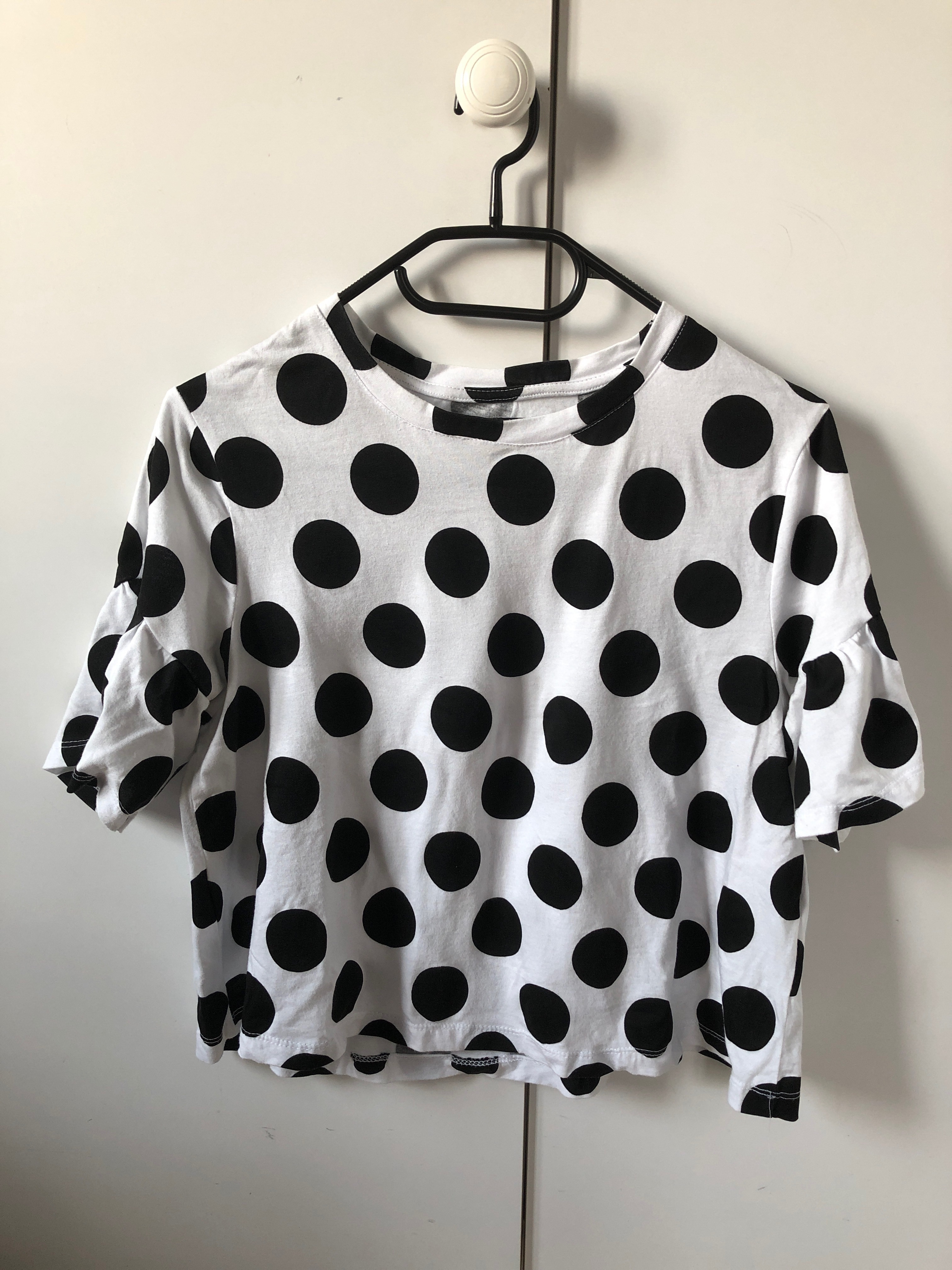 white polka dot shirt womens
