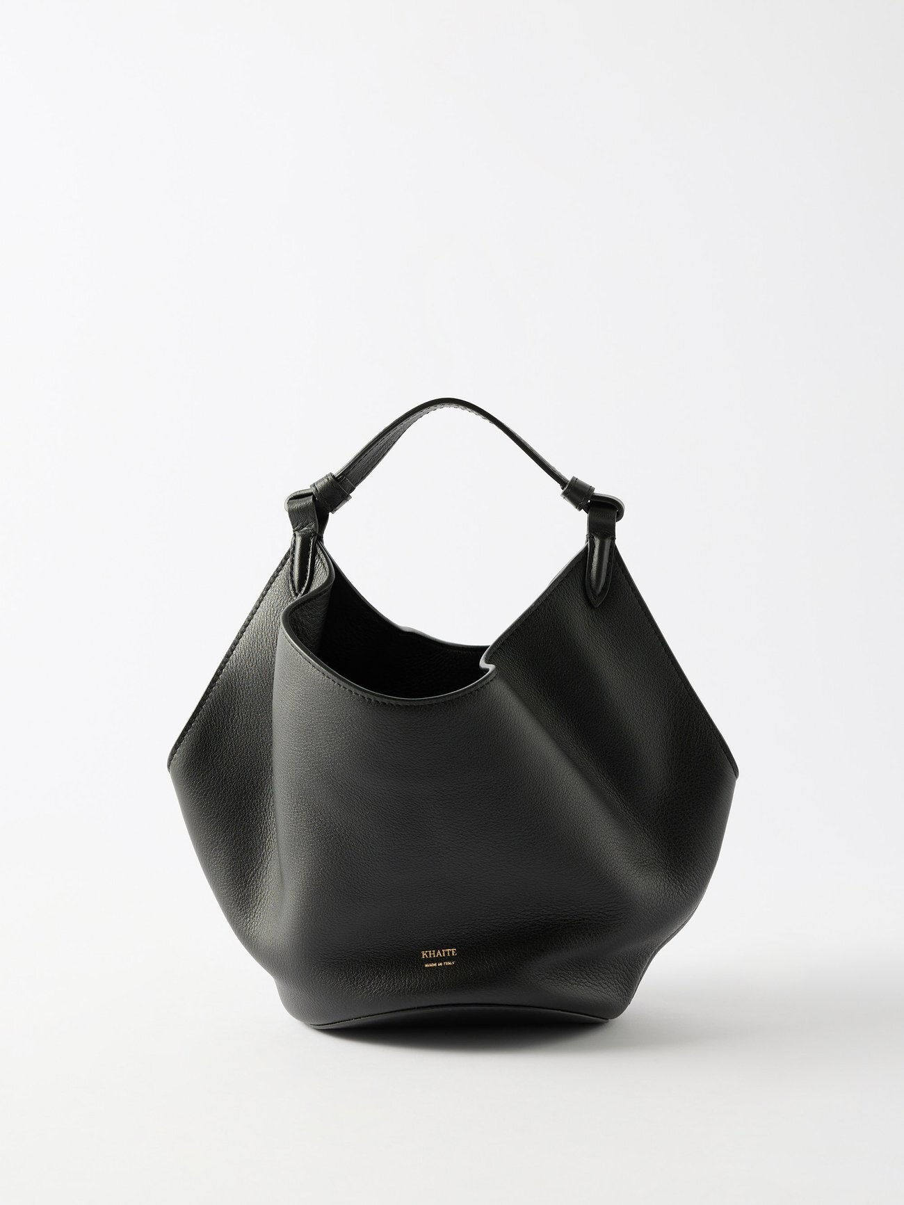 Khaite - Lotus Mini Leather Handbag - Womens - Black