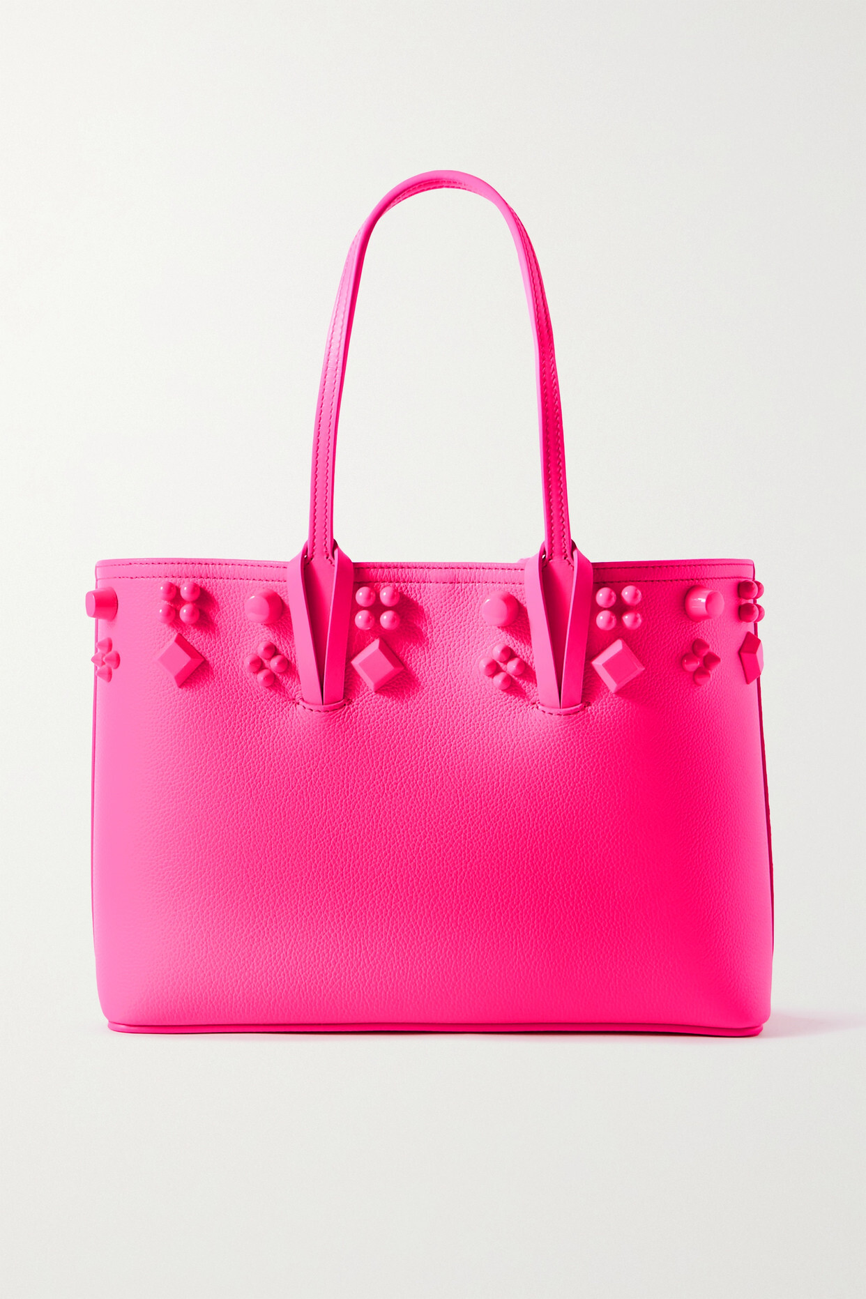 Christian Louboutin - Cabata Small Embellished Textured-leather Tote - Pink
