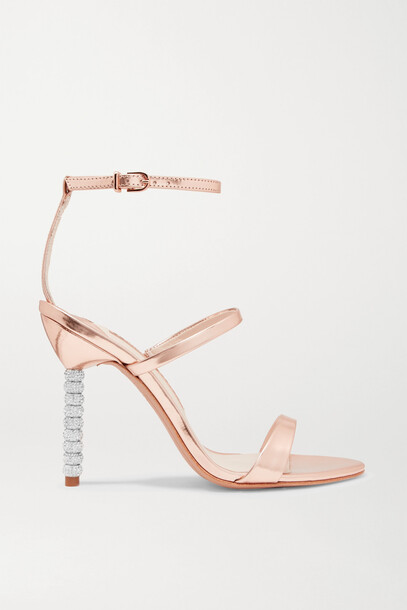 Sophia Webster - Rosalind Crystal-embellished Metallic Leather Sandals - Pink