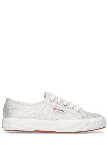 SUPERGA Lamé Low Top Sneakers in silver