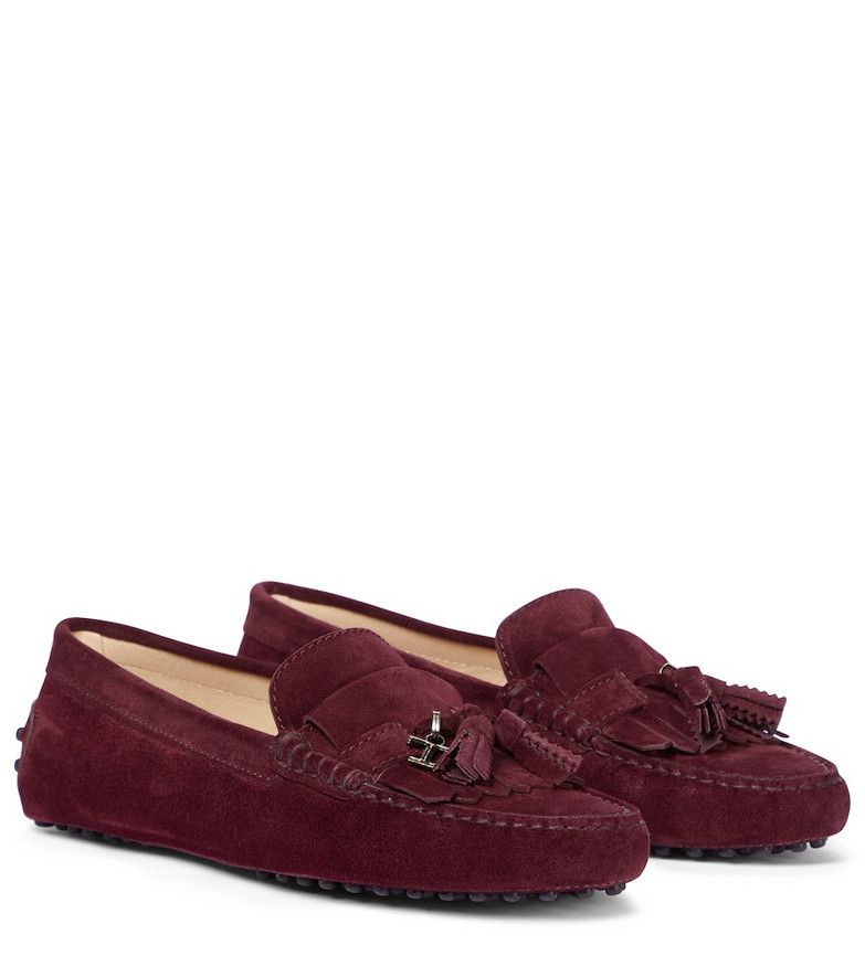 Tod's Gommino suede loafers in red