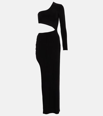 Norma Kamali Shane asymmetric gown in black