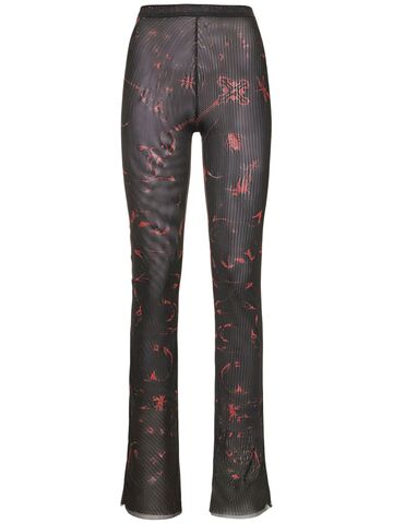 ottolinger printed mesh pants in black / red