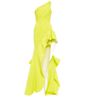 Maticevski Curiosa one-shoulder crêpe gown in yellow