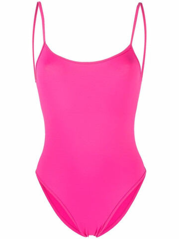 manokhi scoop-neck backless swimsuit - pink