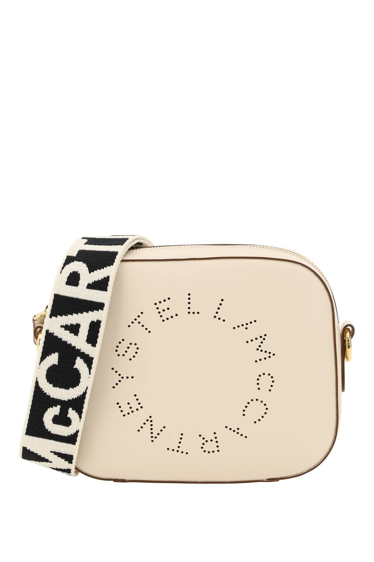 Stella McCartney Camera Bag With Perforated Stella Logo in bianco