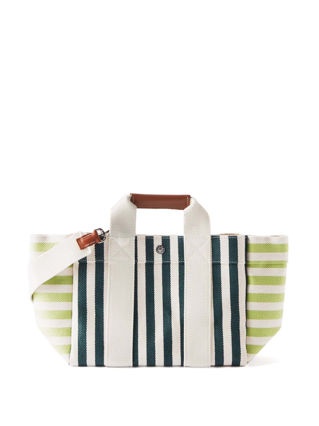 Rue De Verneuil - Parcours S Striped Canvas Tote Bag - Womens - Green Multi