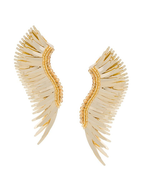 Mignonne Gavigan long wings beaded earrings in yellow