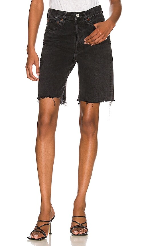 AGOLDE Ira Mid Rise Loose Short in Black