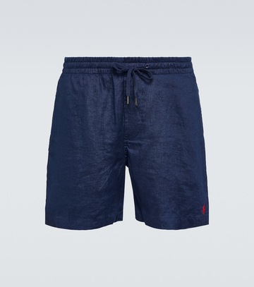 polo ralph lauren linen shorts in blue