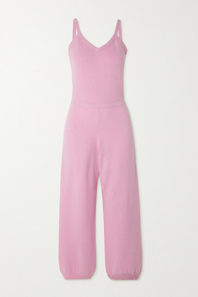 Suzie Kondi - Tank Cropped Cashmere Jumpsuit - Pink