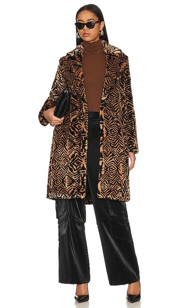 LITA by Ciara Amour Coat in Brown in black