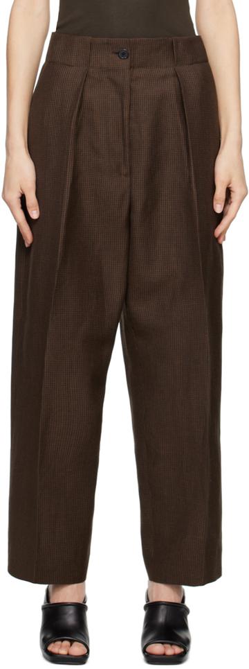 Margaret Howell Brown Relaxed-Fit Trousers in black