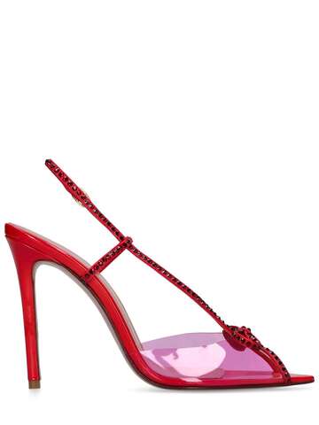 ANDREA WAZEN 105mm Kay Patent Leather & Pvc Sandals in red