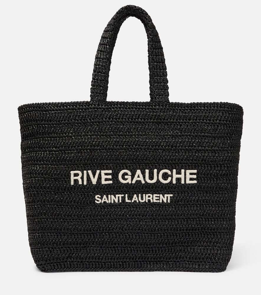 Saint Laurent Rive Gauche Medium raffia-effect tote bag