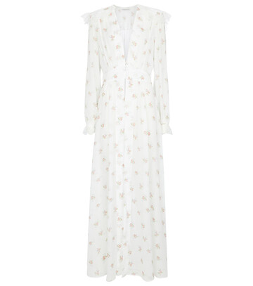 alessandra rich floral maxi dress in white