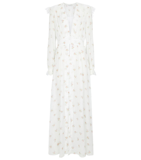 Alessandra Rich Floral maxi dress in white