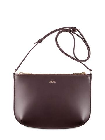 A.P.C. Sac Sarah Smooth Leather Shoulder Bag in brown