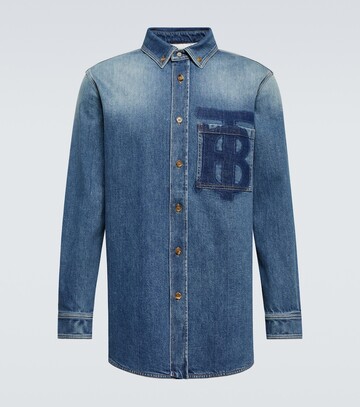 burberry cotton denim shirt in blue