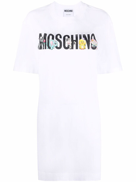 Moschino logo-print T-Shirt dress - White