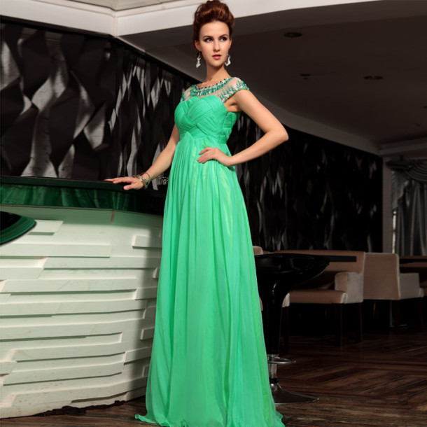 dress long prom dress evening dress green dress