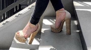 shoes,cork platforms,cork platform heels,block heel,platform heels