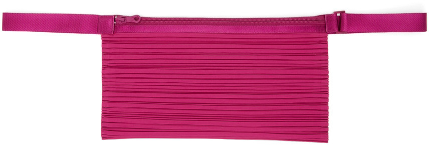 Pleats Please Issey Miyake Pleats Sacoche Pouch in magenta