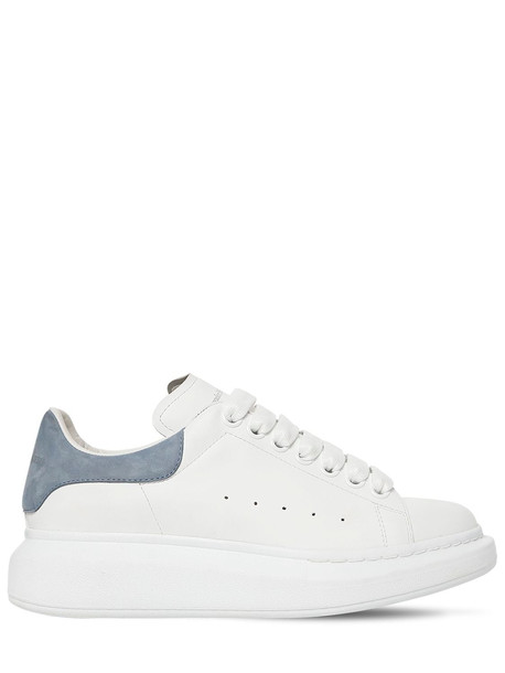 ALEXANDER MCQUEEN 45mm Leather & Suede Sneakers in blue / white