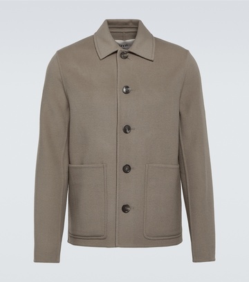 ami paris wool and cashmere jacket in beige