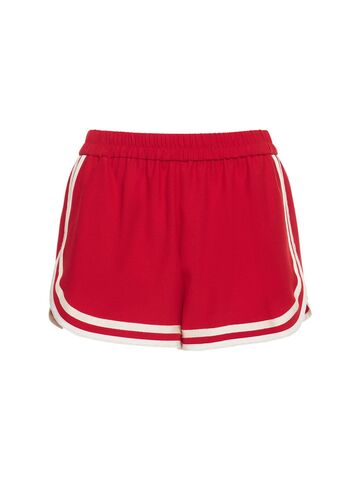RED VALENTINO Crepe Envers Satin Shorts in red