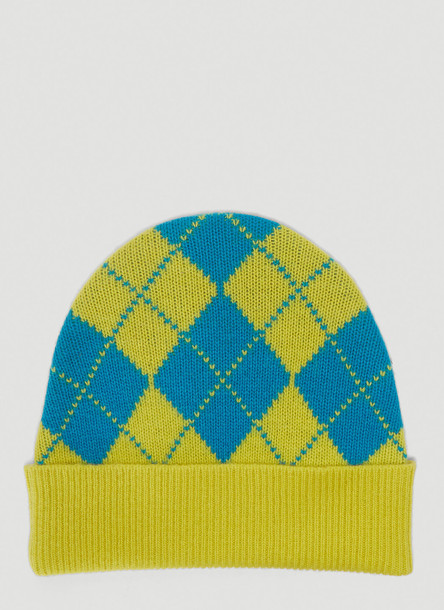 Pringle of Scotland Argyle Beanie Hat in Green size One Size