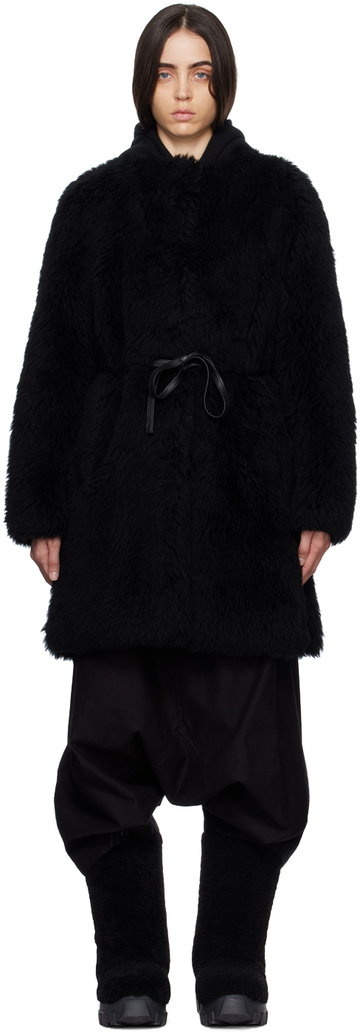 Yves Salomon - Meteo Black Belted Coat in noir