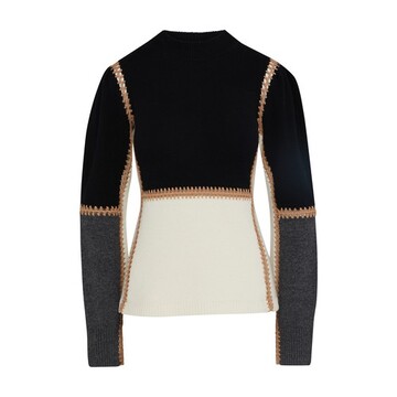 chloé contrasted sweater in black