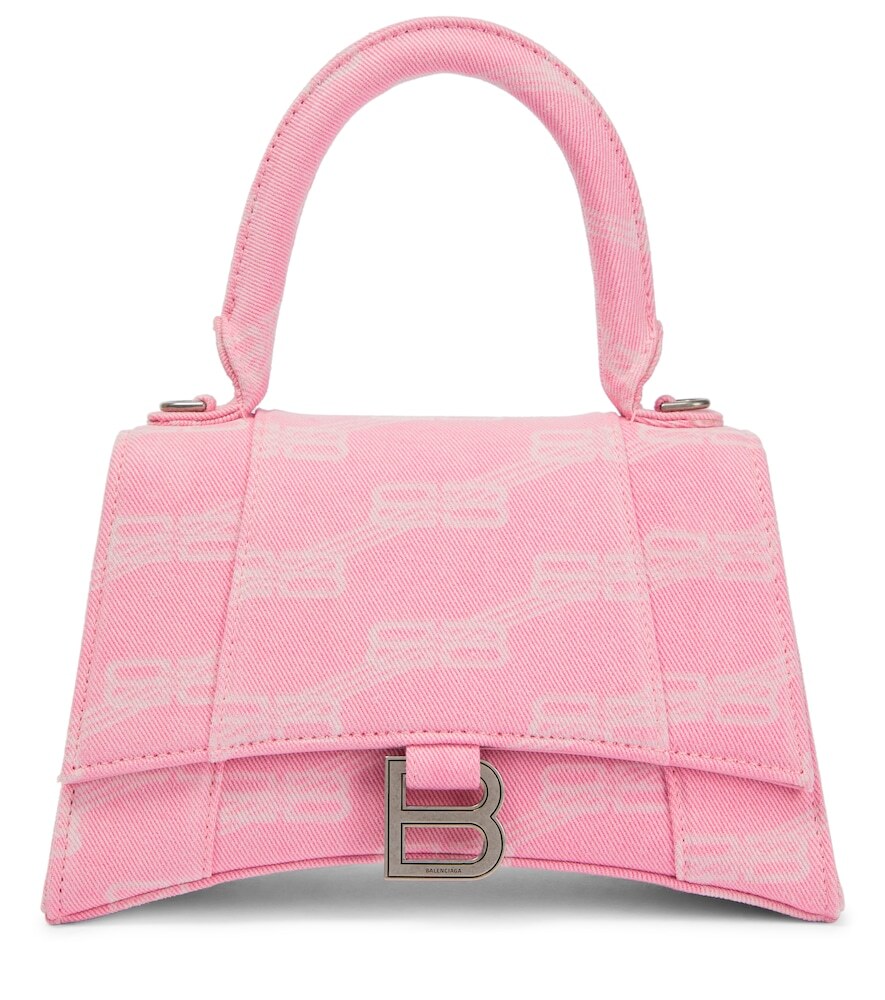 Balenciaga Hourglass denim crossbody bag in pink