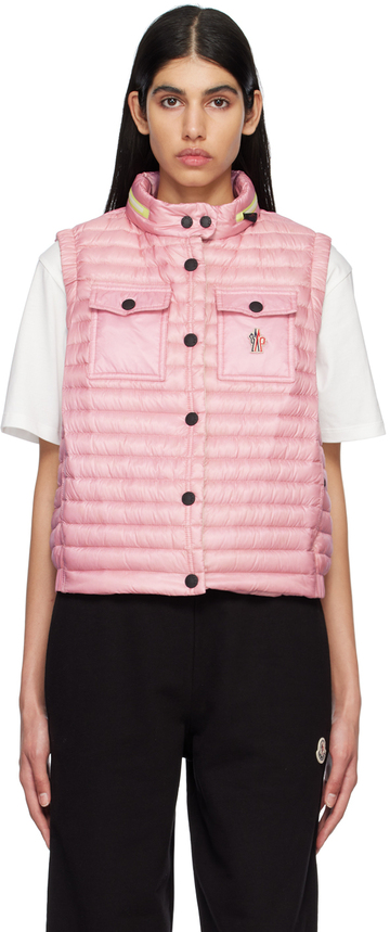 moncler grenoble pink gumiane down vest