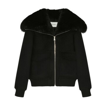 Yves Salomon Cropped cashmere jacket with fox fur collar in noir