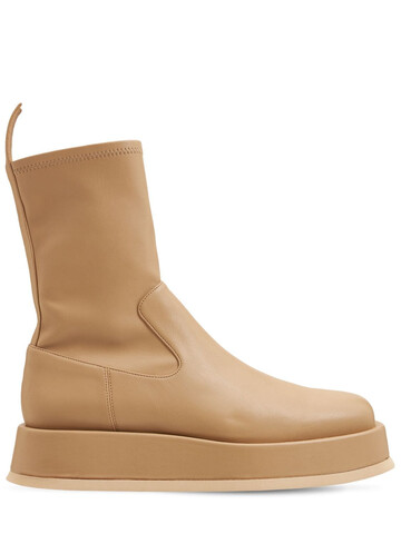 GIA X RHW 40mm Rosie 11 Faux Leather Ankle Boots in beige