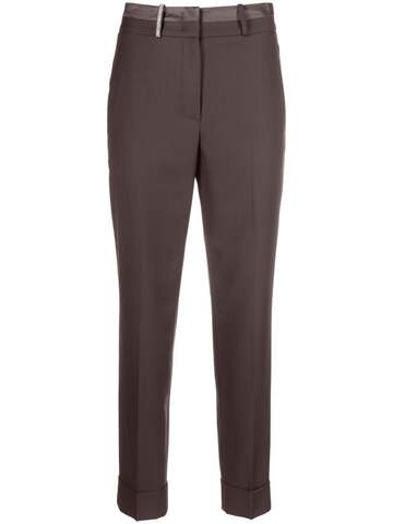 peserico tapered-leg cropped trousers - brown