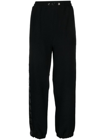 iceberg drawstring-waistband stripe-detail trousers - black