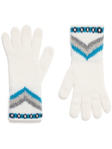 alanui antarctic circle wool gloves - white