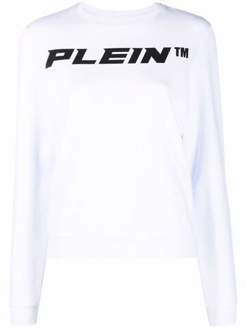 philipp plein logo-print sweatshirt - white