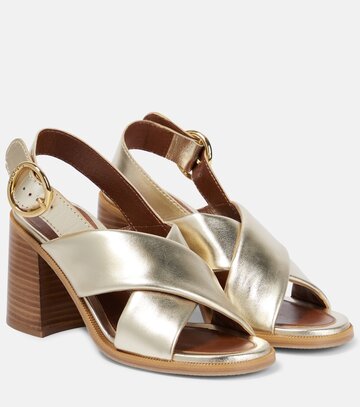 see by chloe lyna leather sandals in gold