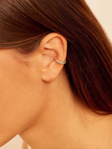 LIL 9kt & Zircon Tipsy Mono Ear Cuff in gold / multi