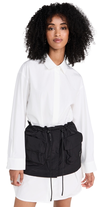 juun. j long shirts dress with cubic pocket layer white 34