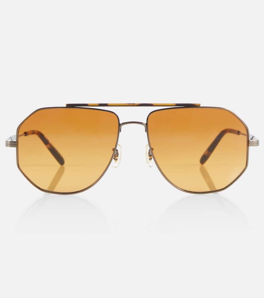 Brunello Cucinelli x Oliver Peoples Moraldo aviator sunglasses in brown