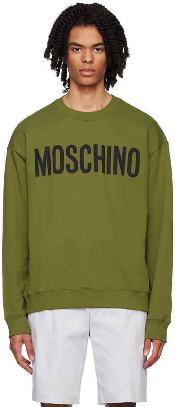 moschino green printed sweatshirt in print