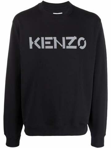 kenzo logo-print cotton sweatshirt - black