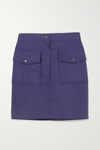 DRIES VAN NOTEN - Cotton-twill Mini Skirt - Blue