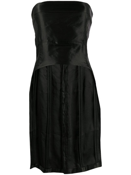 Ann Demeulemeester fitted curved hem bustier top in black